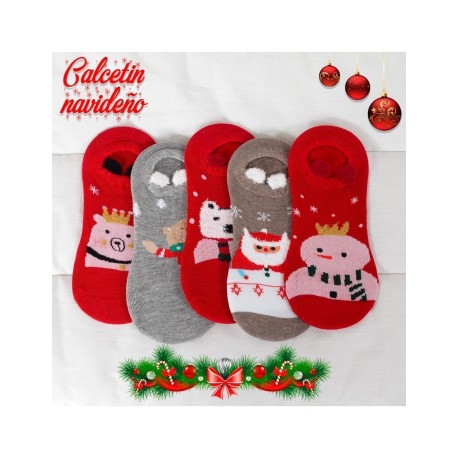 CALCETIN NAVIDEÑO NIÑO 8-12 AÑOS PAQ 12 PARES MIN-TIN
