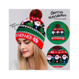 GORRO NAVIDEÑO CON LUZ PINOS HUA TANG