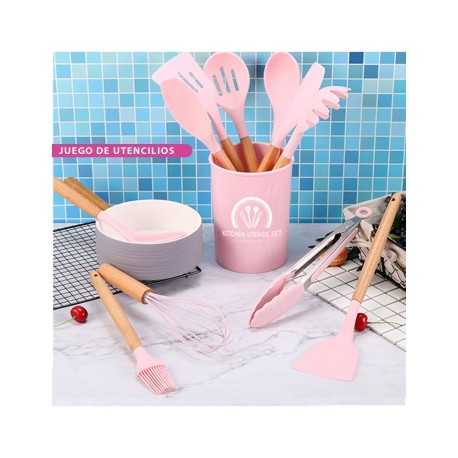 JUEGO DE UTENCILIOS DE COCINA ROSA SHIRLEY