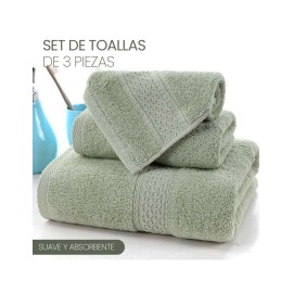 SET DE 3 TOALLAS VERDE SHIRLEY
