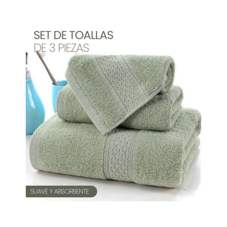 SET DE 3 TOALLAS VERDE SHIRLEY
