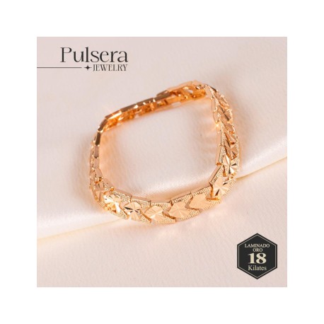 PULSERA CHAPA LAMINADA 18K D95 MOD8 LANNA