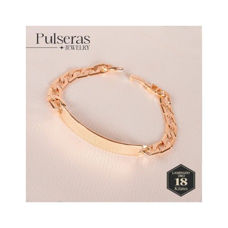 PULSERA CHAPA LAMINADA 18K D95 MOD2 LANNA