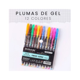 PLUMAS DE GEL 12 COLORES SHIRLEY