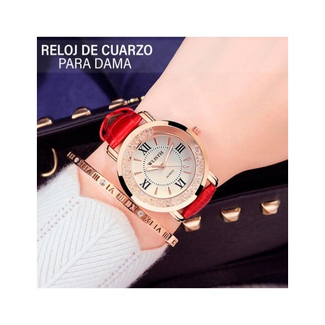 RELOJ DE CUARZO PARA DAMA COLOR ROJO SHIRLEY