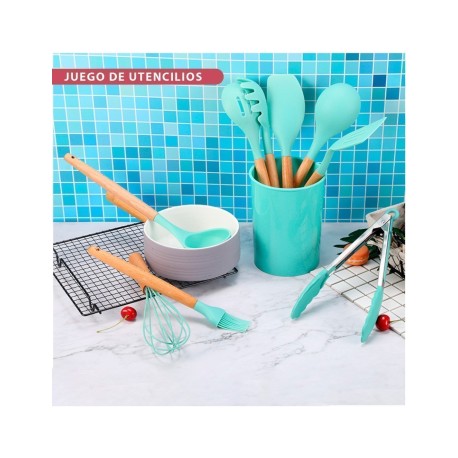 JUEGO DE UTENCILIOS DE COCINA AZUL SHIRLEY