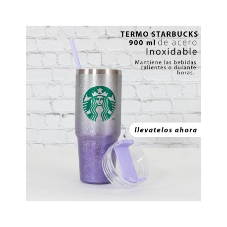 TERMO STARBUCKS GLITTER MORADO HUA TANG